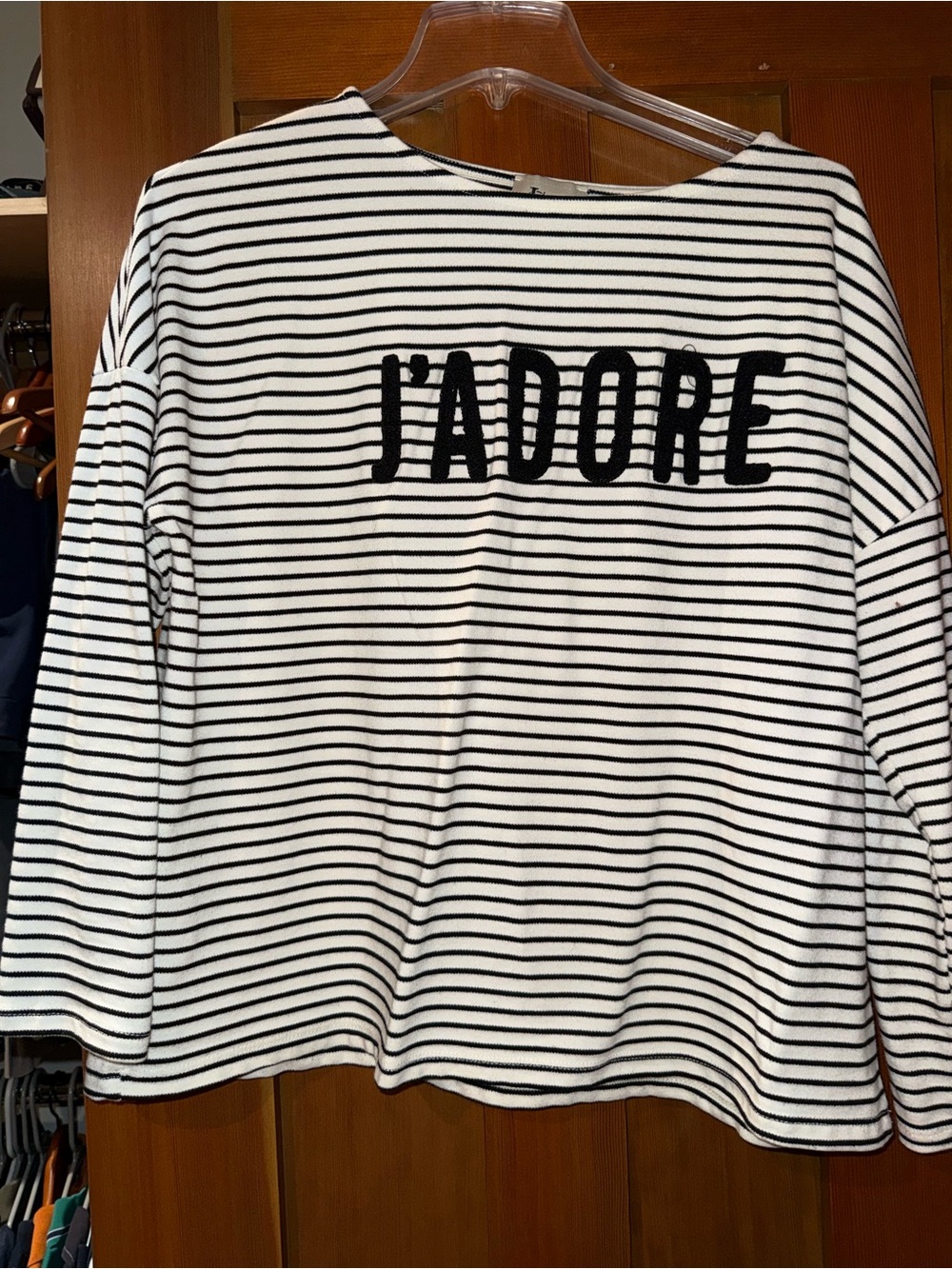 J'ADORE' Graphic striped Long Sleeve Top - Black & White size M